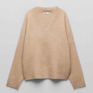 Zara Wool Blend V-Neck Sweater